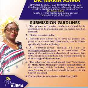 CALL FOR POEMS, CNF AND ESSAYS IN HONOUR OF MARIA AJIMA (Deadline 18th April 2021)